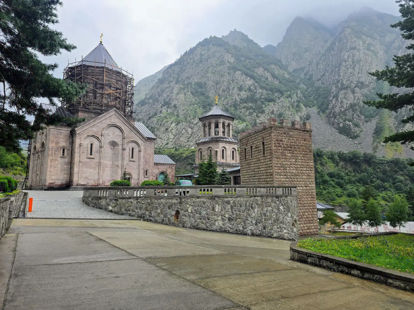 Dariali Gorge and Dariali Monastery